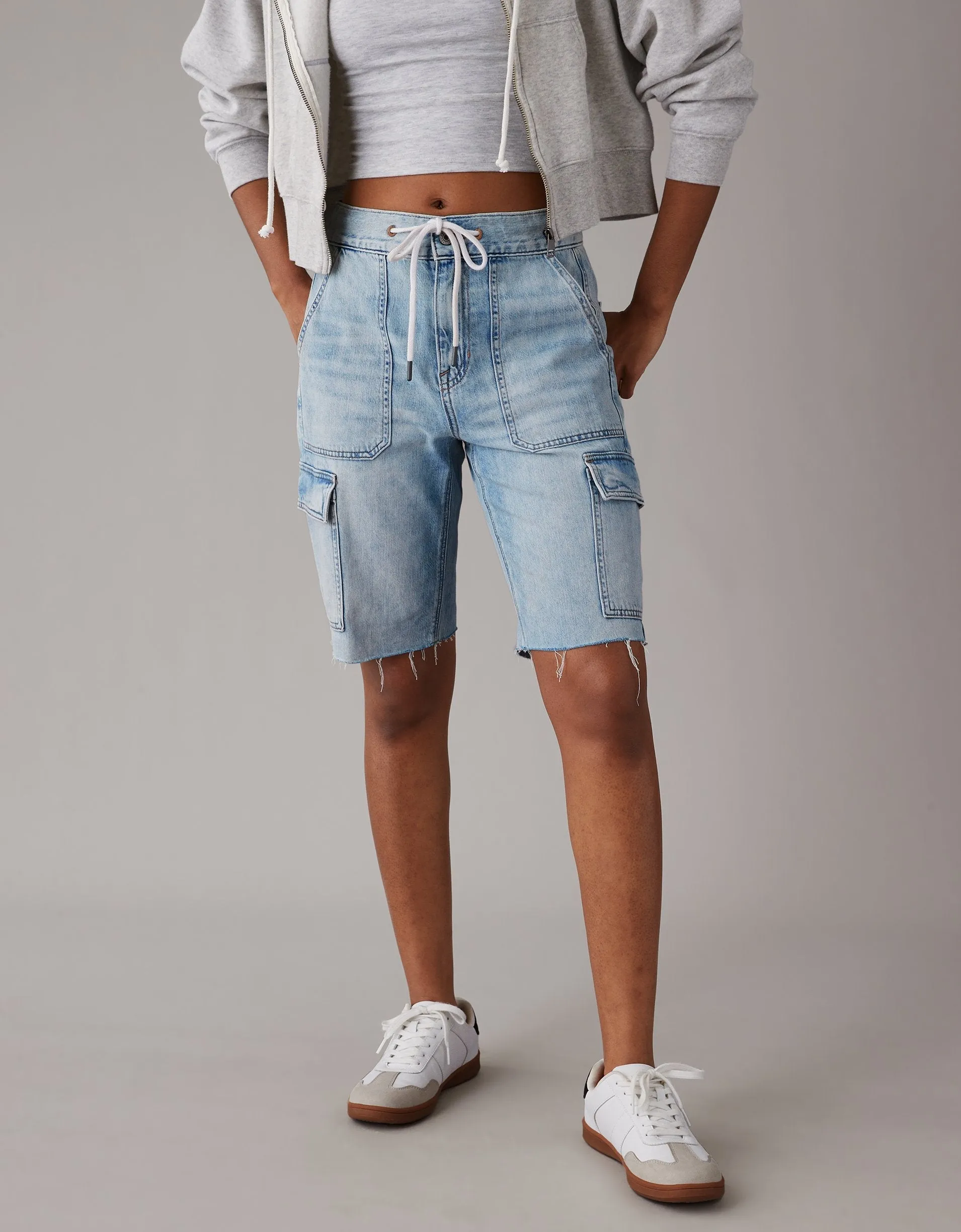 AE Real Good Repurposed Baggy Bermuda Short American Eagle Outfitters Clothing