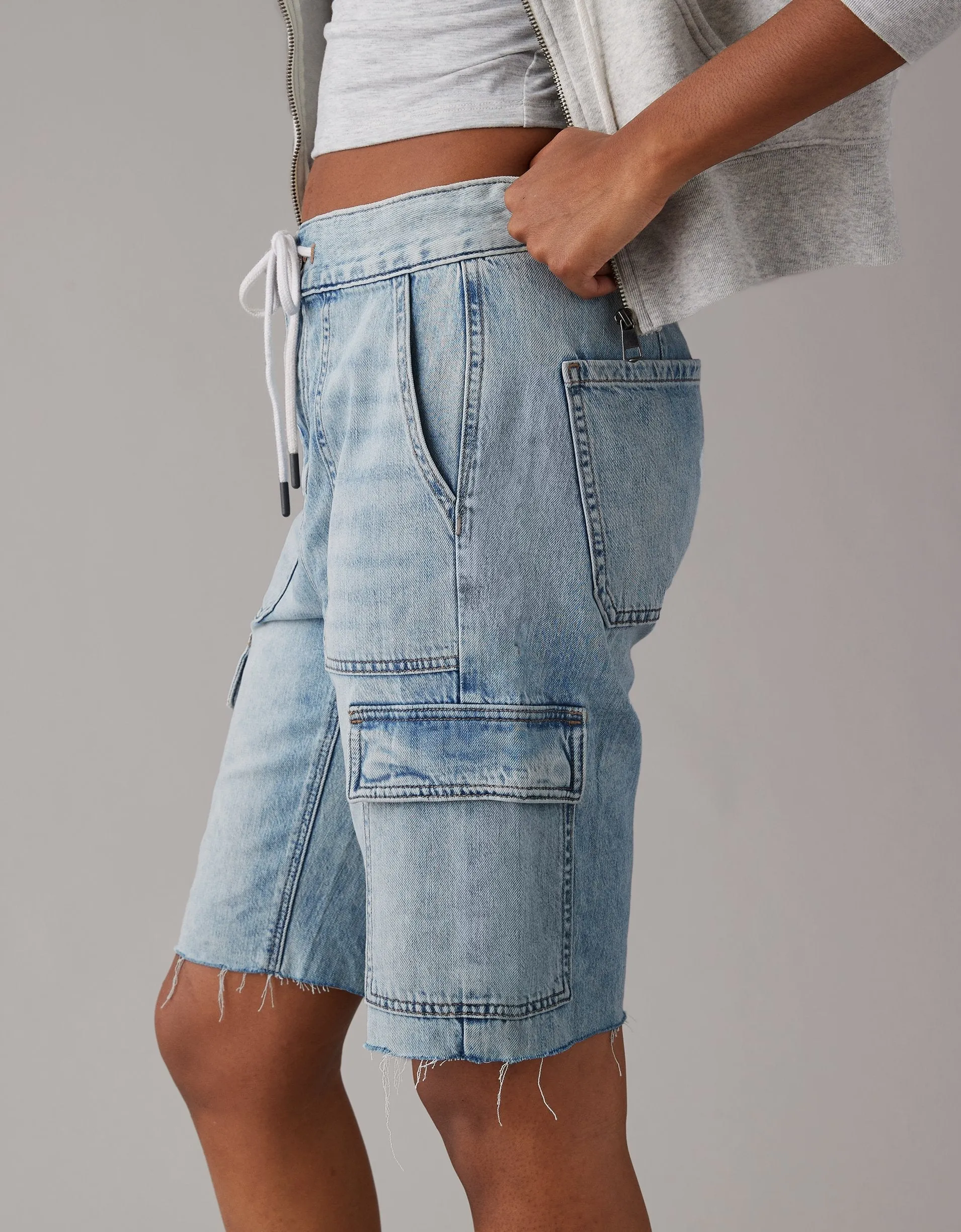 AE Real Good Repurposed Baggy Bermuda Short American Eagle Outfitters Clothing