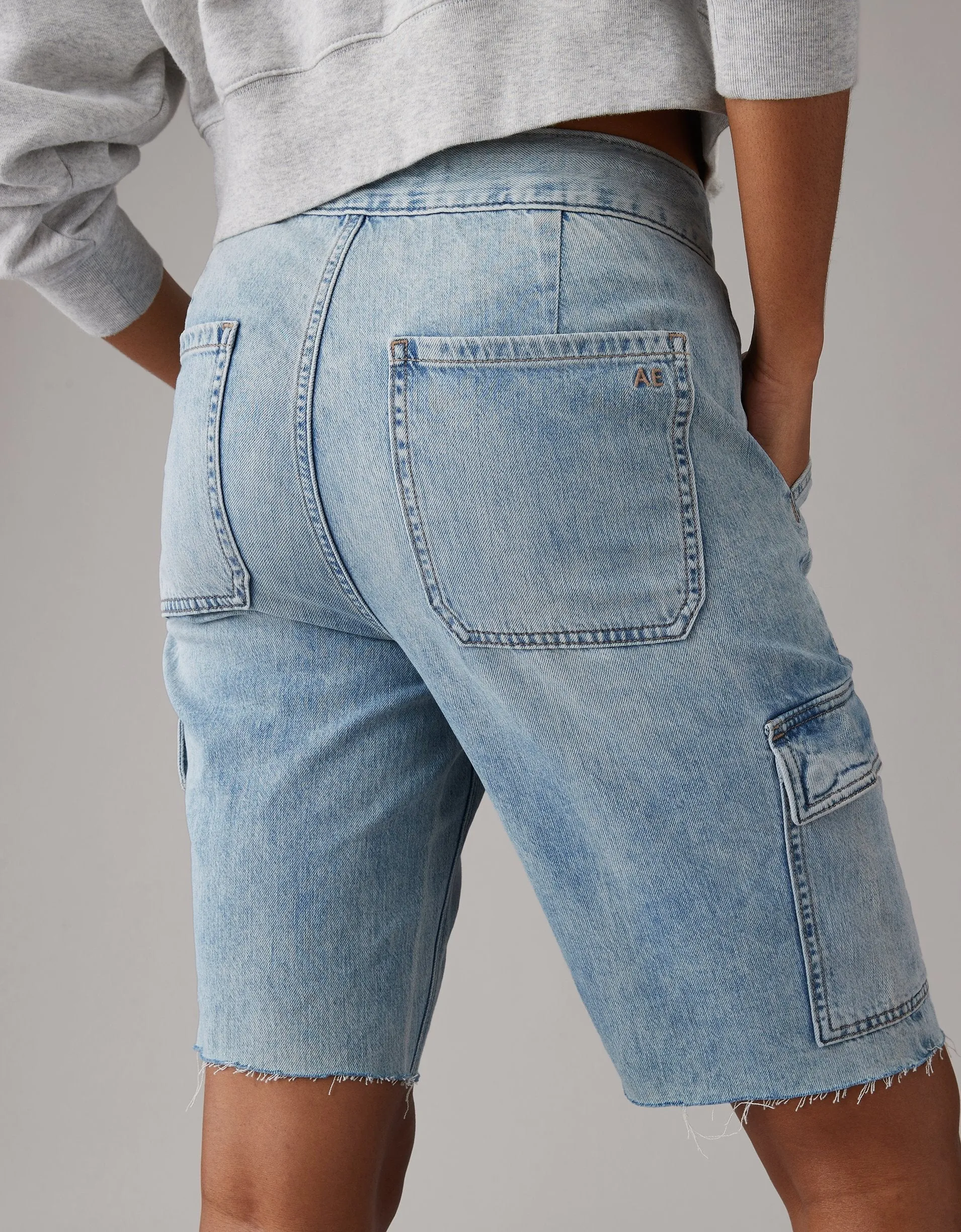 AE Real Good Repurposed Baggy Bermuda Short American Eagle Outfitters Clothing