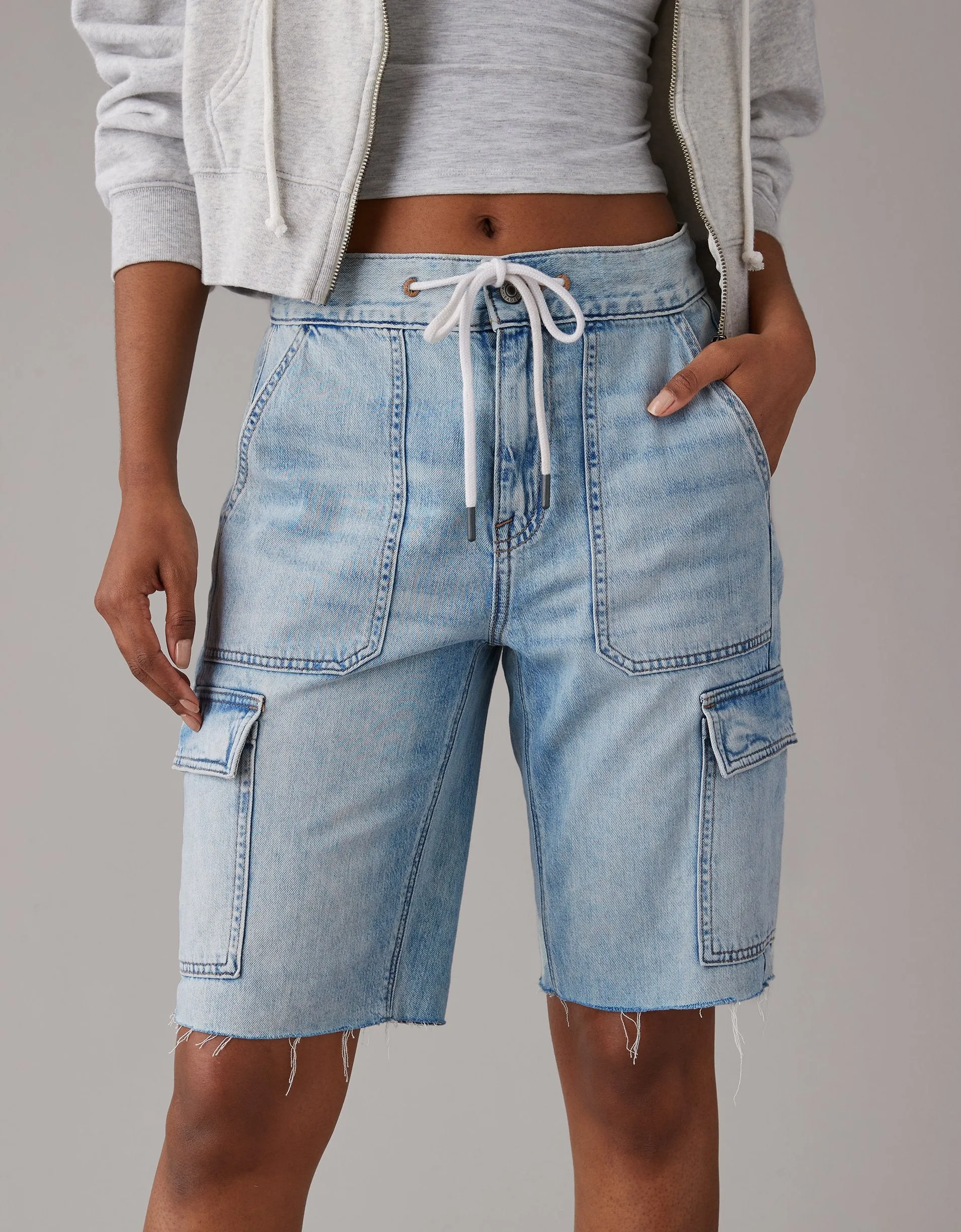 AE Real Good Repurposed Baggy Bermuda Short American Eagle Outfitters Clothing