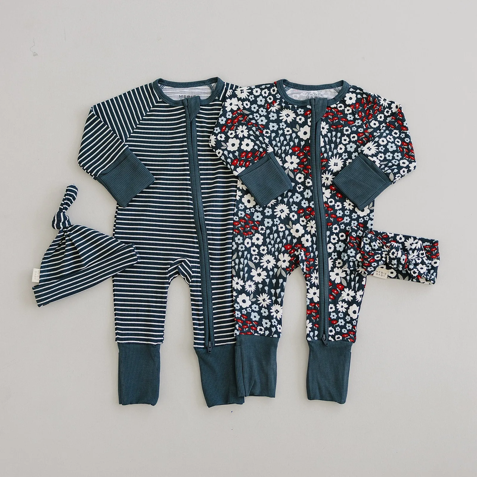 Americana Floral Ribbed Bamboo Zipper