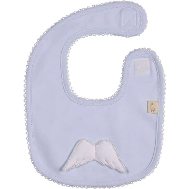 Baby Boys Blue Angel Wings Cotton Bib