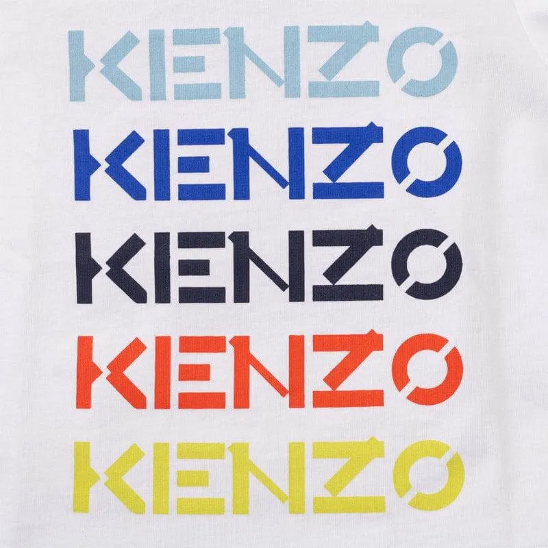 Baby Boys White Multi Coloured Logo T-Shirt