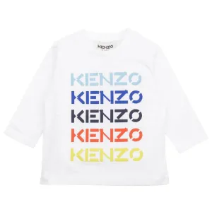 Baby Boys White Multi Coloured Logo T-Shirt