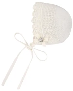 Baby Girls Cream Bonnet