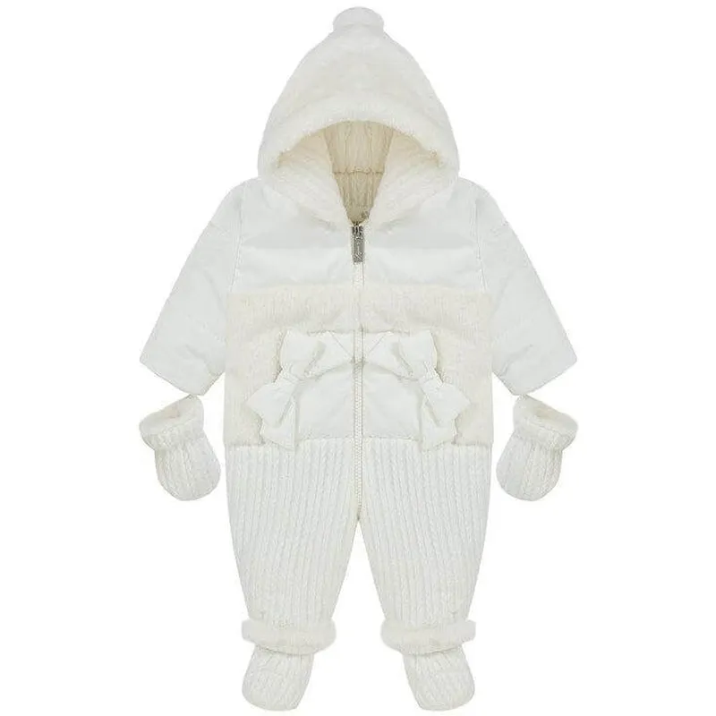 Baby Girls Cream Snowsuit