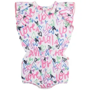 Baby Girls Graffiti Print Romper