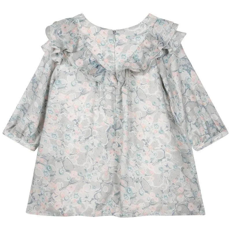 Baby Girls Green Marble Print Dress