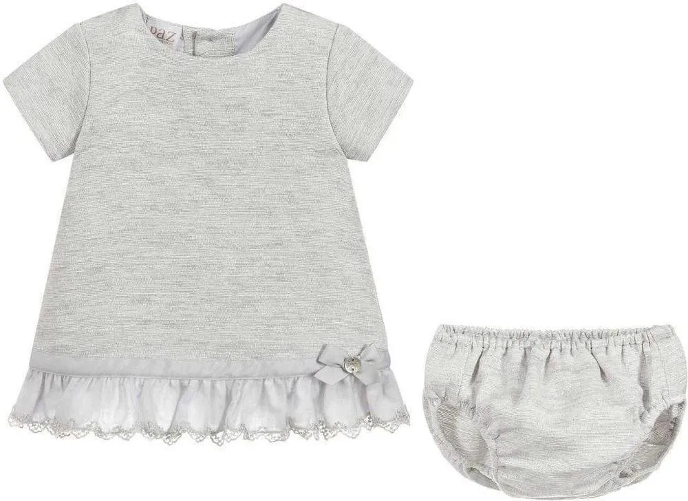 Baby Girls Grey Dress & Knickers Set