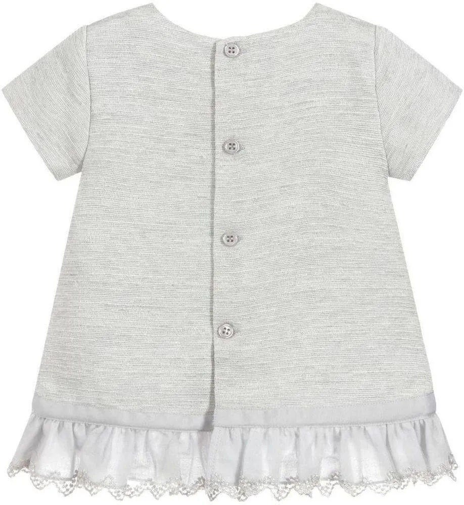 Baby Girls Grey Dress & Knickers Set