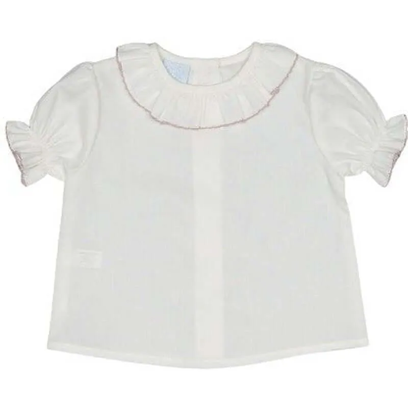 Baby Girls Ivory Frill Collar Blouse