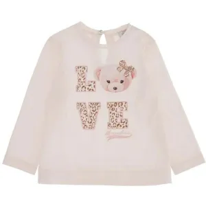 Baby Girls Pink Bear  Love T-Shirt