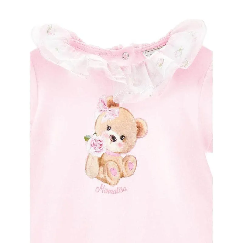 Baby Girls Pink Bear Romper