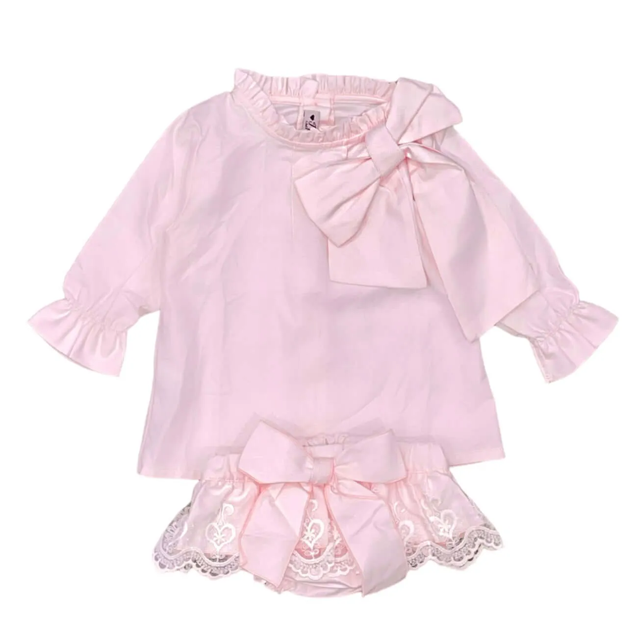 Baby Girls Pink Blouse & Bloomers