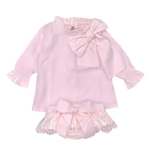 Baby Girls Pink Blouse & Bloomers