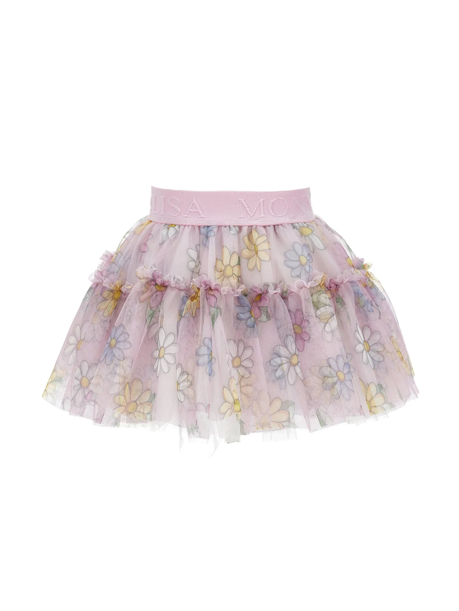 Baby Girls Pink Flower Tulle Skirt