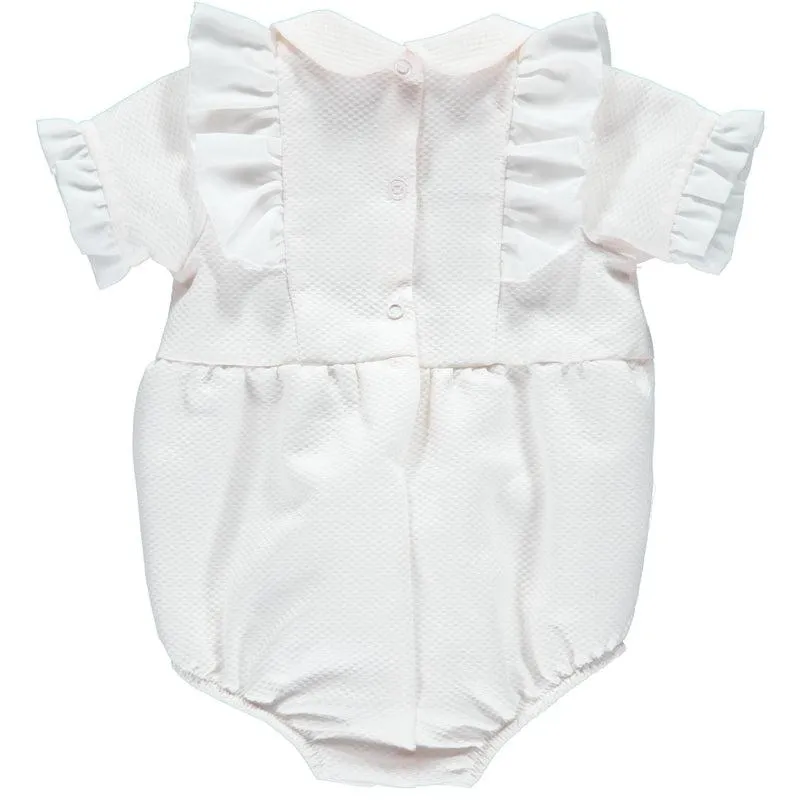 Baby Girls Pink Frill Romper