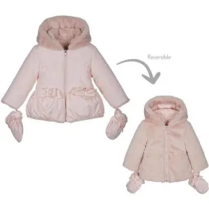 Baby Girls Pink Fur Reversible Jacket