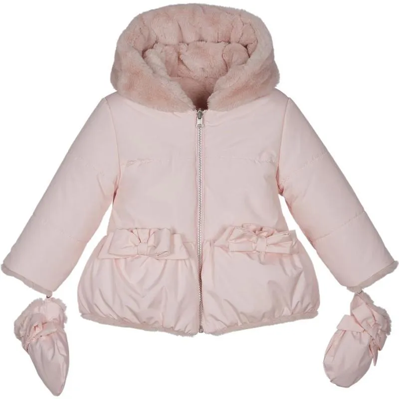 Baby Girls Pink Fur Reversible Jacket