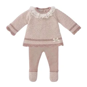 Baby Girls Rose Pink Knitted Set