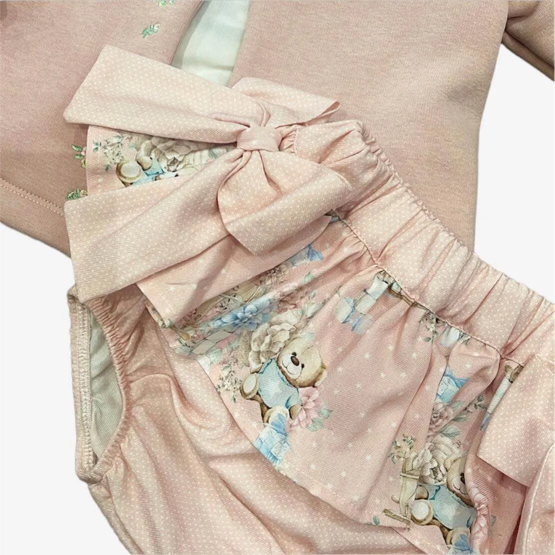 Baby Girls Teddy Bloomer Set
