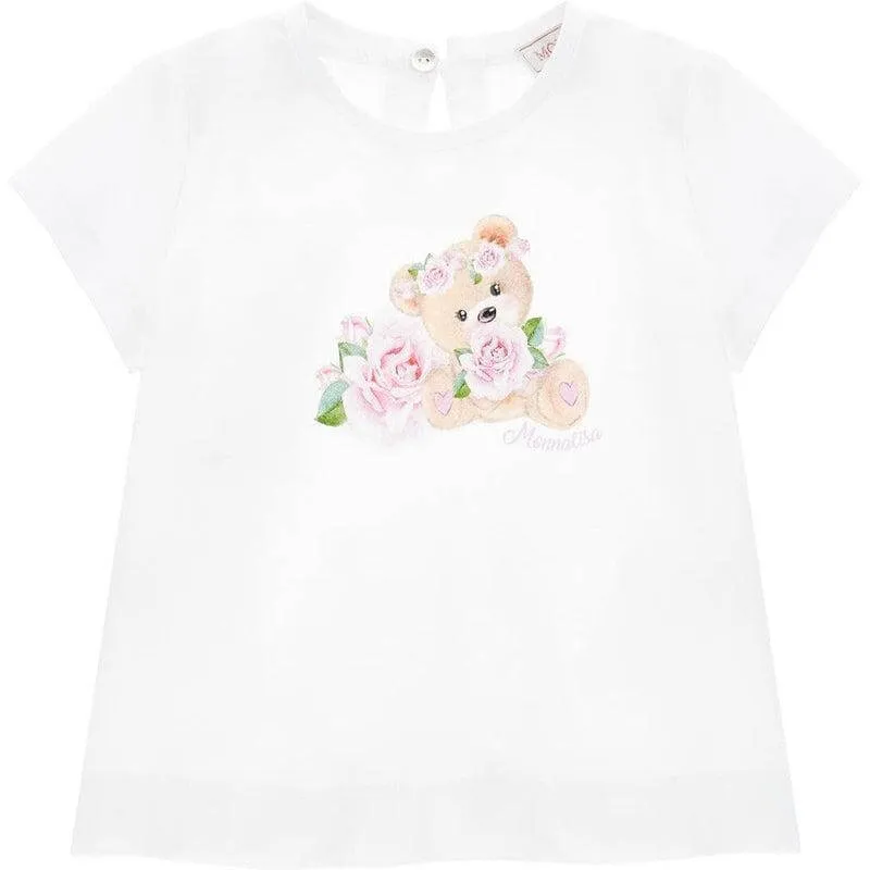 Baby Girls White Bear T-Shirt