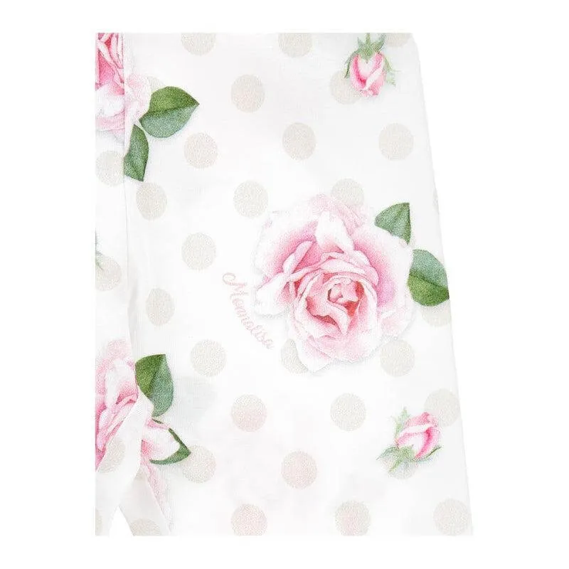 Baby Girls White Floral Leggings