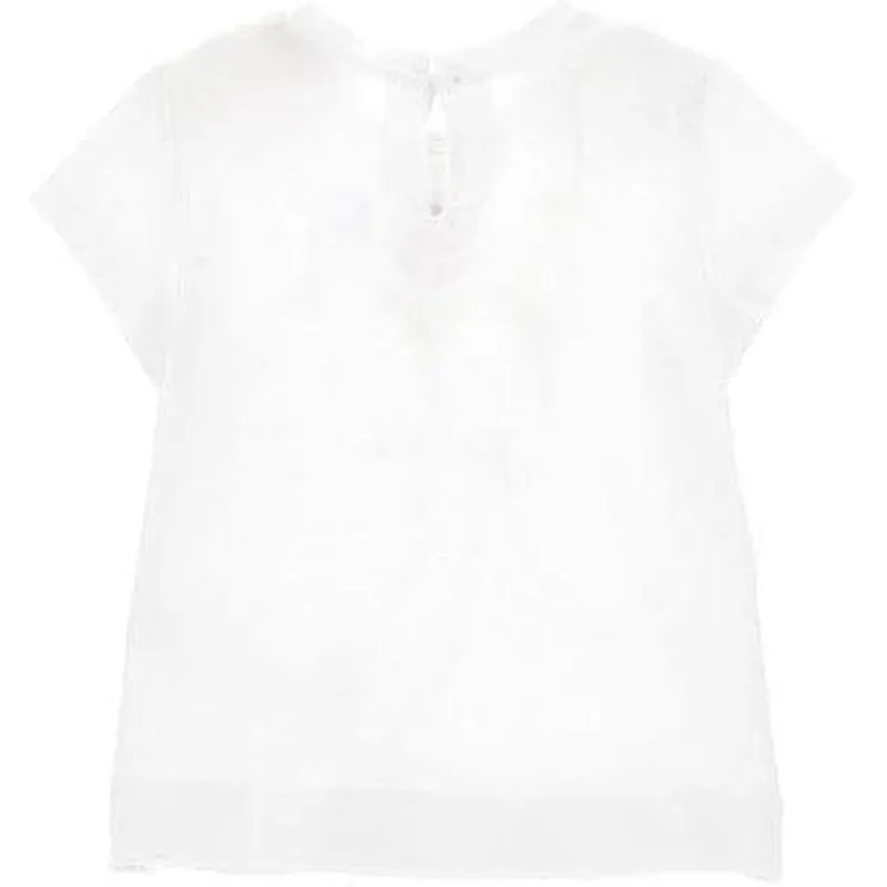 Baby Girls White Flower T-Shirt