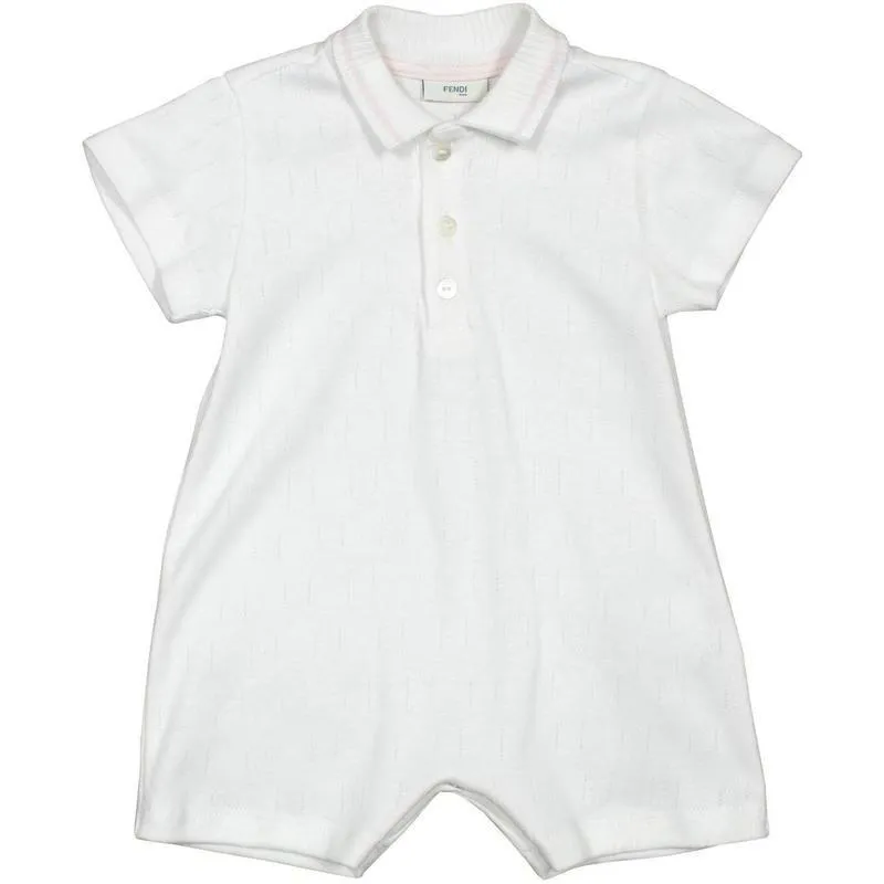 Baby White Collared Romper