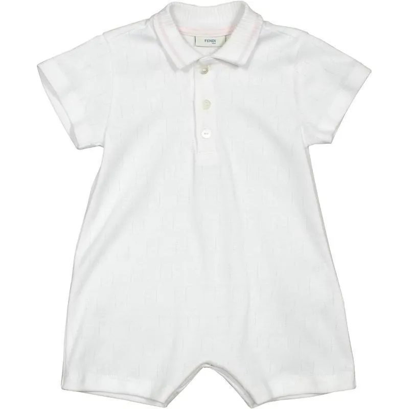 Baby White Collared Romper