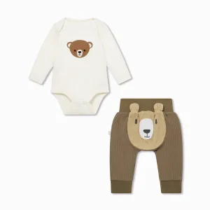 Bear Bodysuit & Ribbed Joggers Outfit