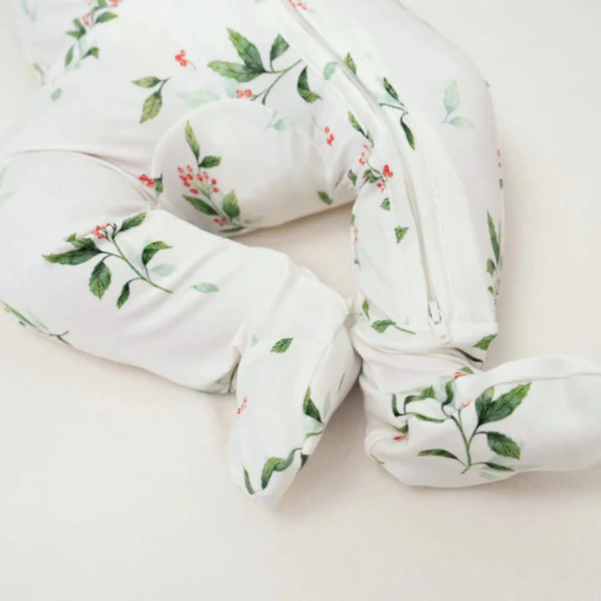 BELAN J Bamboo Footed Zipper Sleeper - Holly Berries