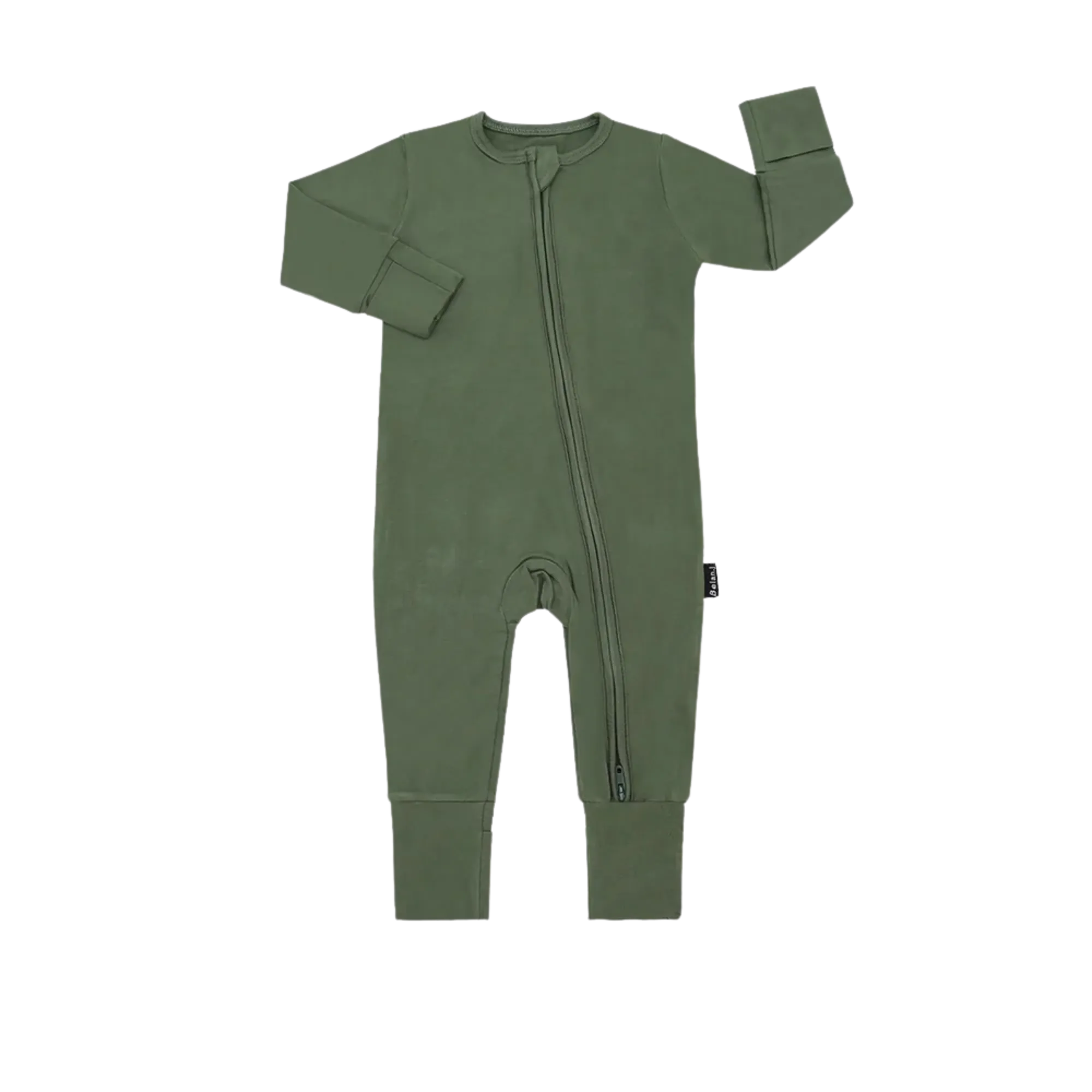BELAN J Bamboo Footless Sleeper with Fold-Over Cuffs - Evergreen