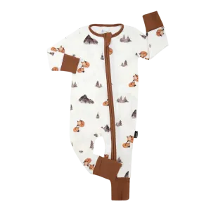 BELAN J Footless Sleeper with Fold-Over Cuffs - Foxes
