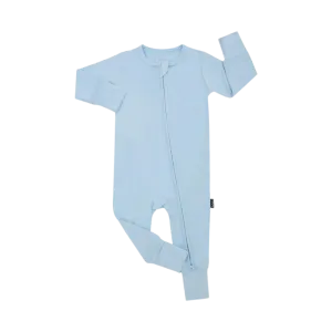 BELAN J Footless Sleeper with Fold-Over Cuffs - Hydrangea Blue
