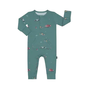 BELAN J Long Sleeve Pocket Romper 6-12m - Emergency Vehicles