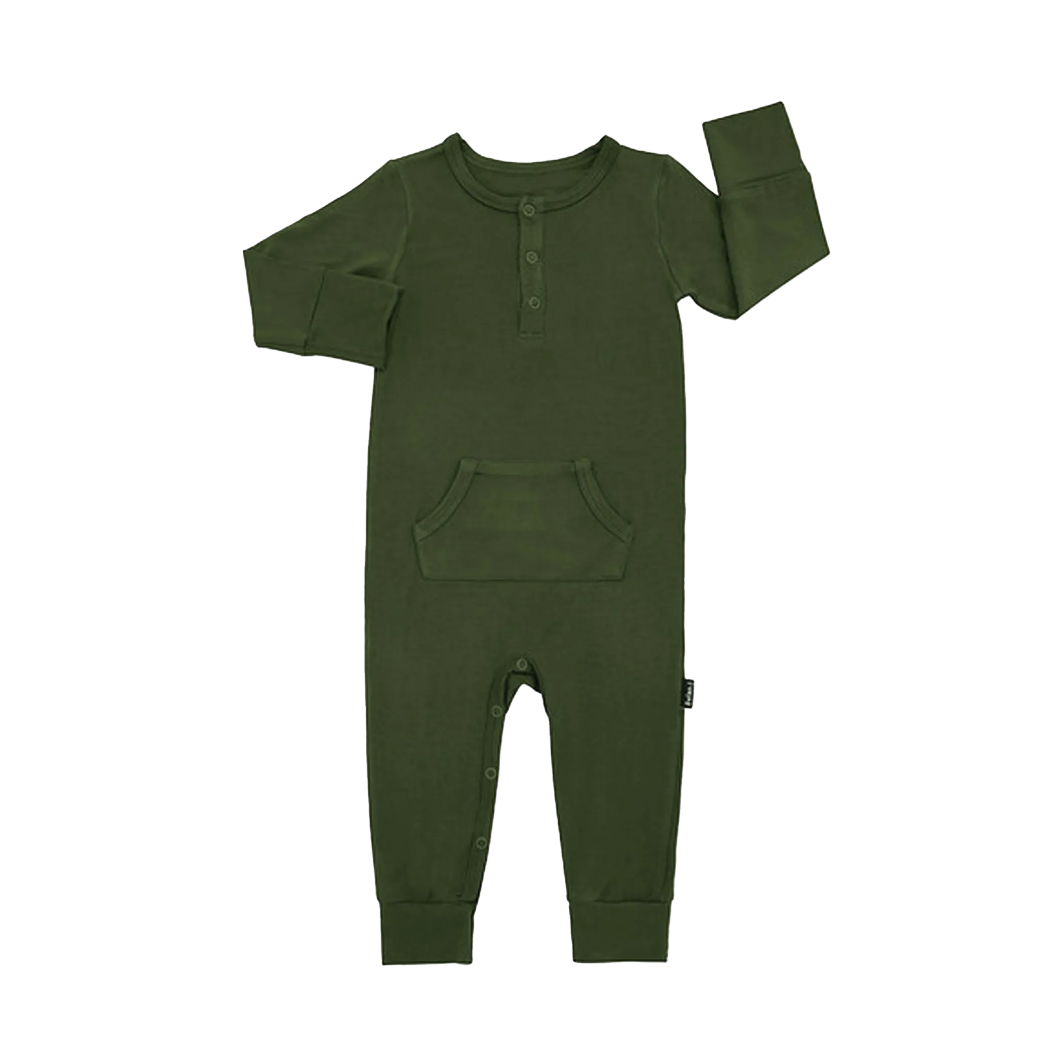 BELAN J Long Sleeves Pocket Romper 6-12m - Forest Green