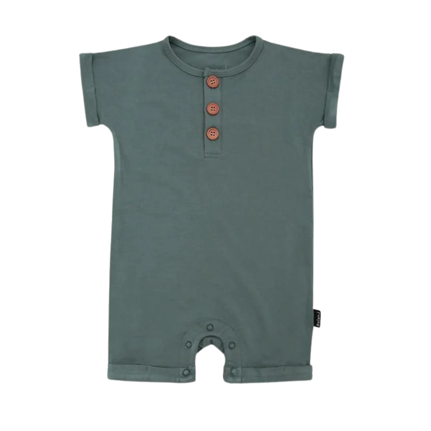 BELAN J Short Sleeves Shortall Romper - Leafy Green