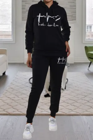 Black Love Fleece Tracksuit