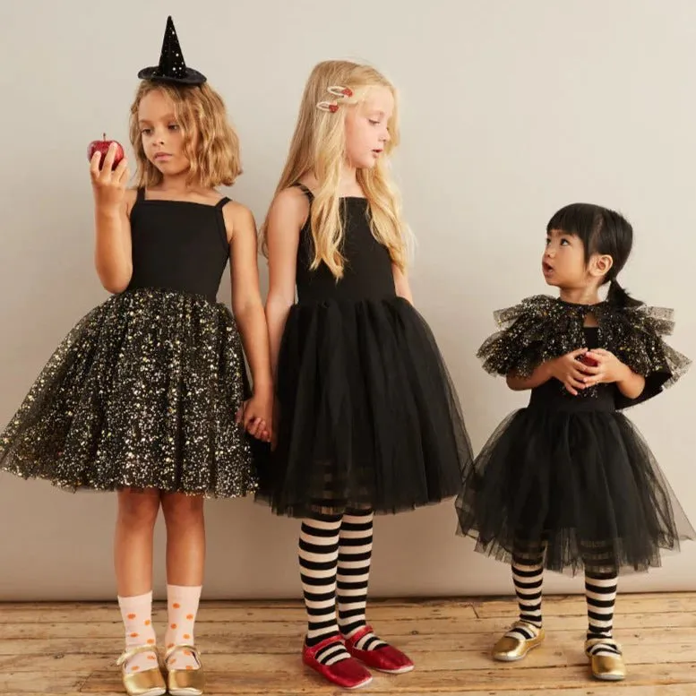 Bob & Blossom: Black & Gold Sparkle Dress