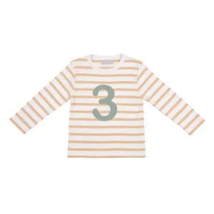 Bob   Blossom: Number Tee - Biscuit / Green
