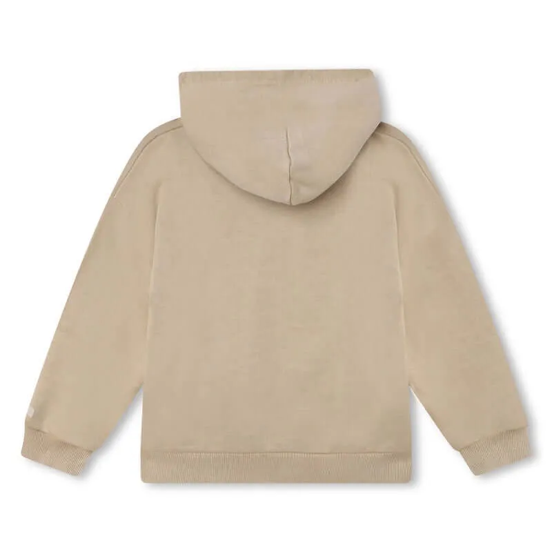 Boys Beige Hooded Sweatshirt