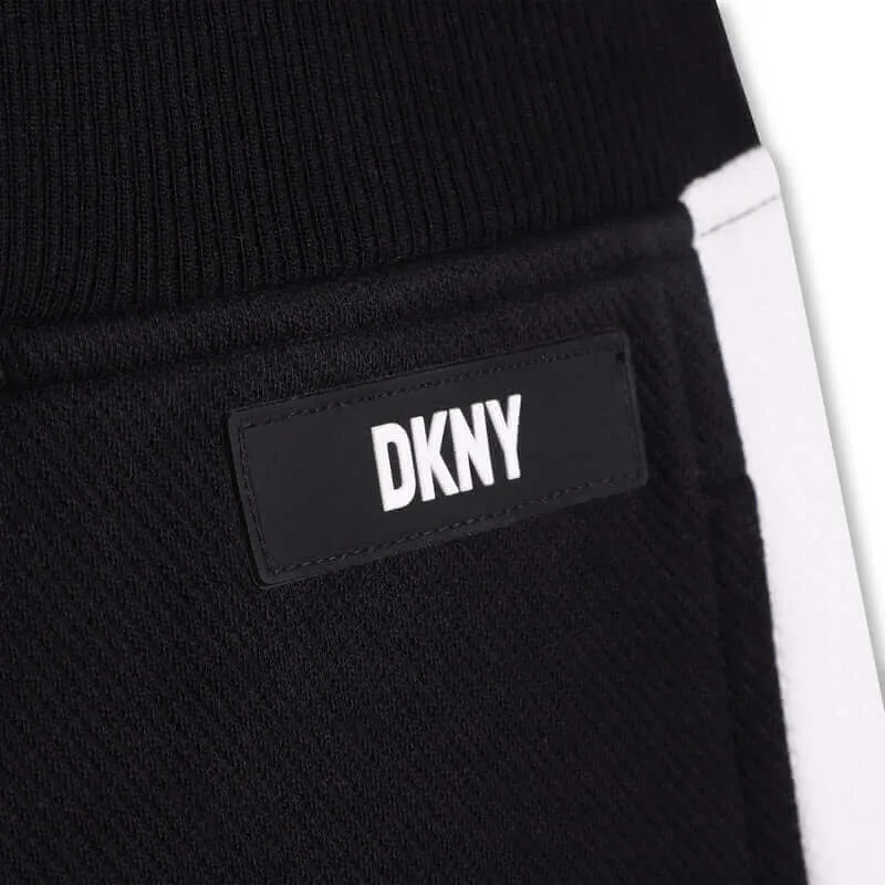 Boys Black & White Logo Jogging Bottoms