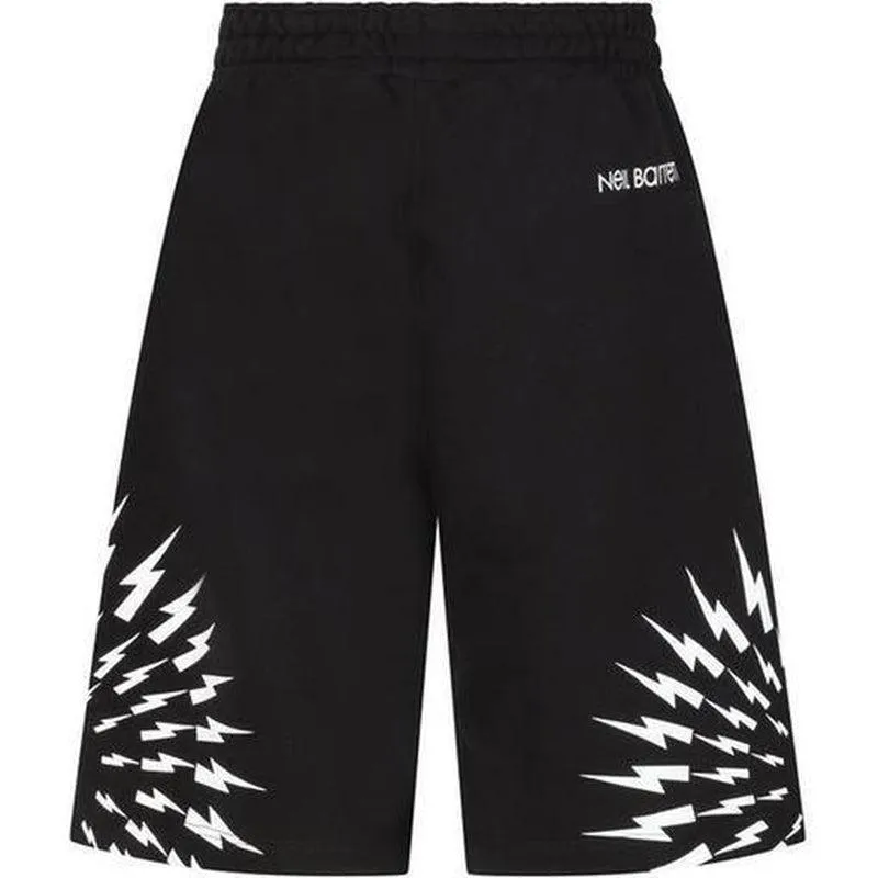 Boys Black Circle Bolt Shorts