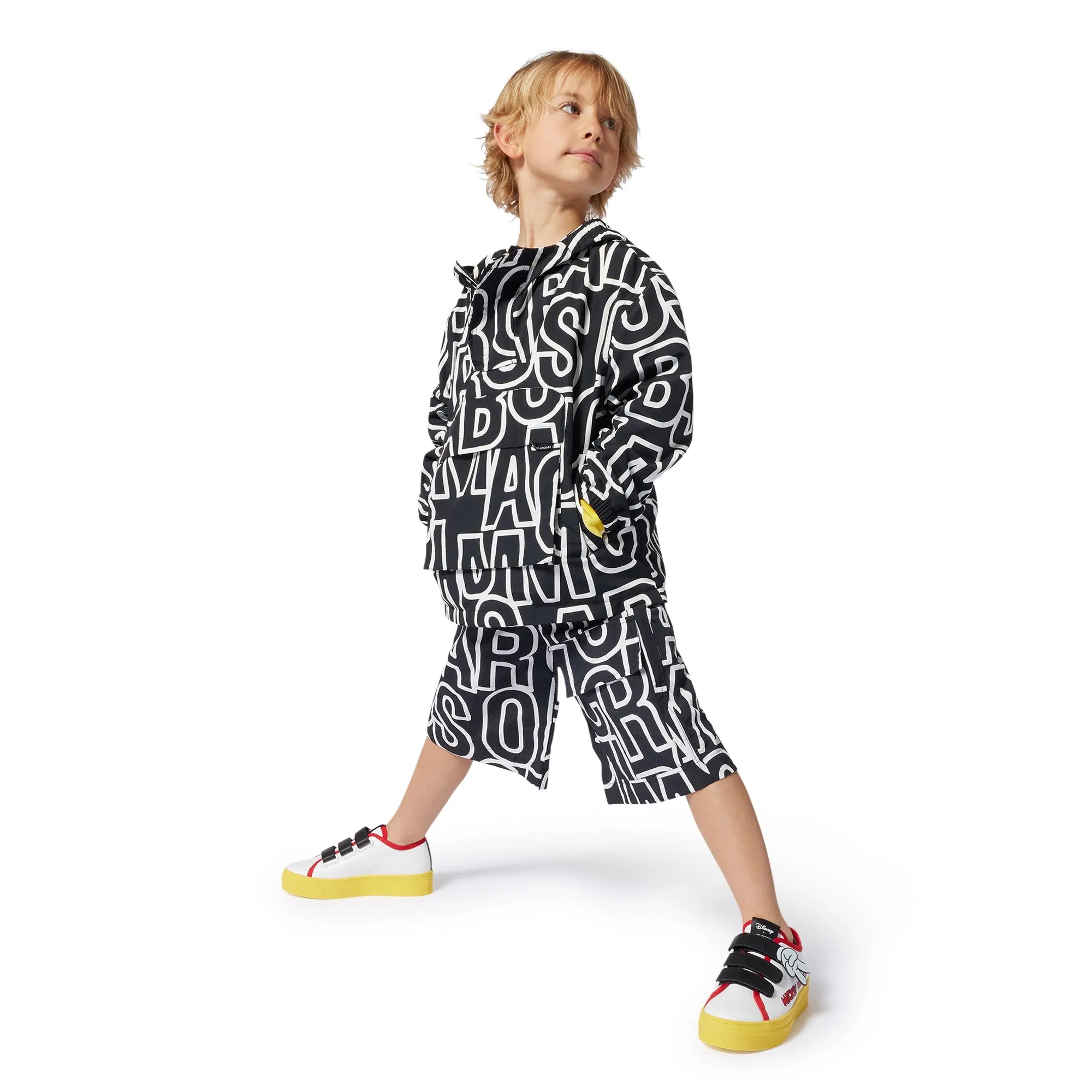 Boys Black Hooded Logo Windbreaker
