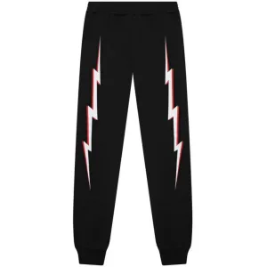 Boys Black Lightening Bolt Joggers