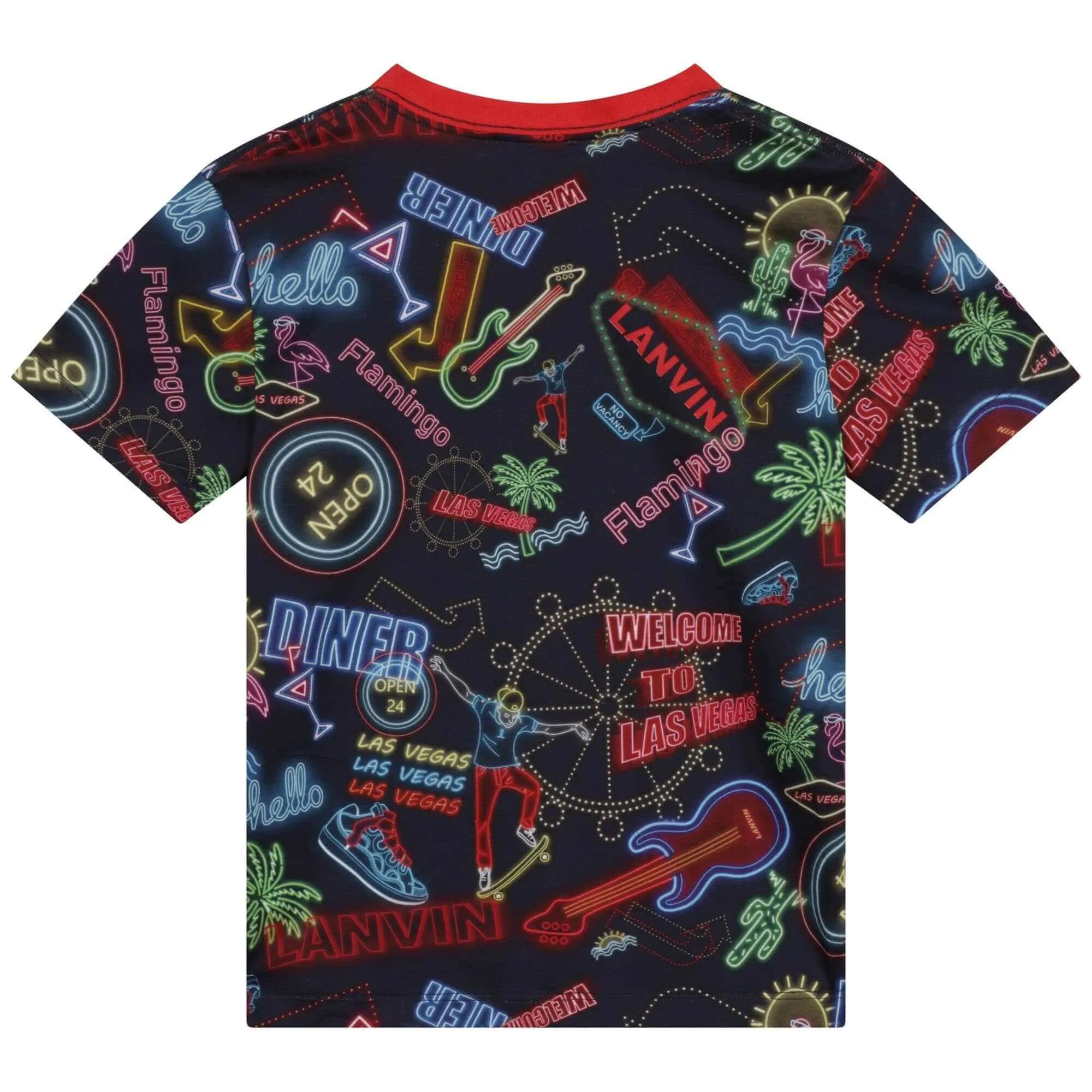 Boys Black Neon Print T-shirt