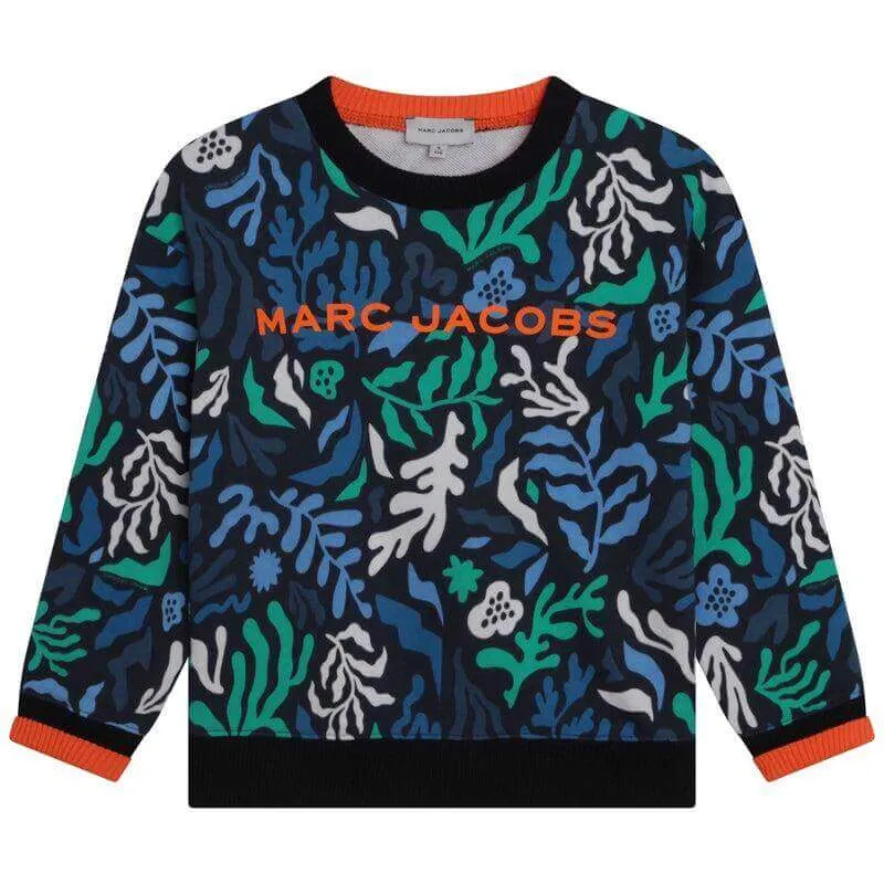 Boys Blue Algas Print Sweatshirt
