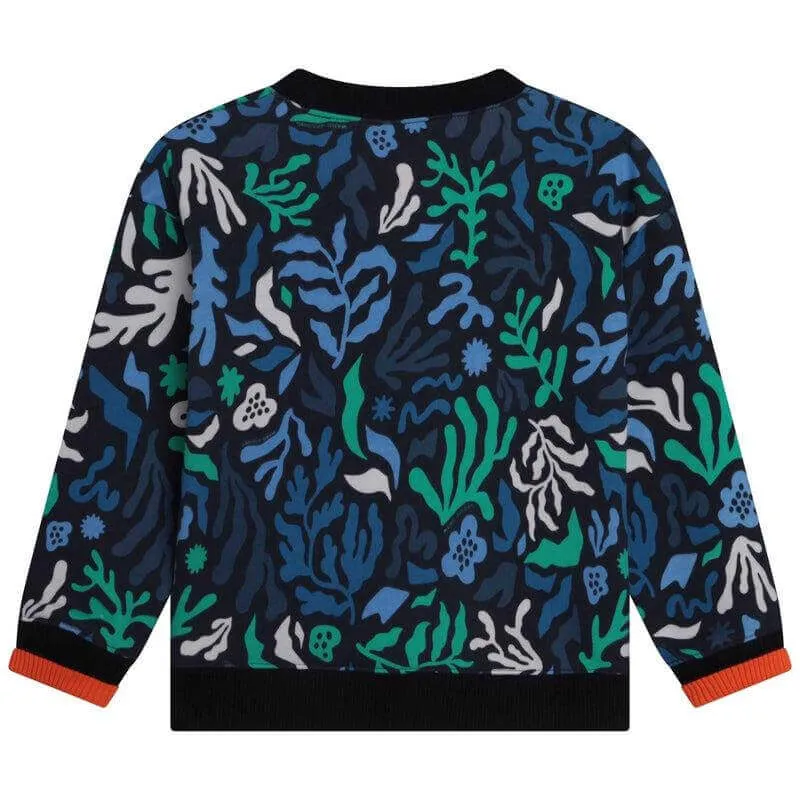 Boys Blue Algas Print Sweatshirt