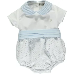 Boys Blue & White Romper